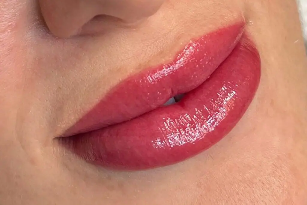 Lip tattoo colors don't have to be bold or scary, they can be soft and... | lip  tattoo | TikTok